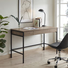 Hudson&Canal Evans 48" Writing Desk - Antiqued Grey Oak-Crafted from sturdy steel and durable MDF materials in an antiqued gray oak finish