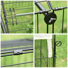 PawHut - Enclos extérieur en métal pour petits animaux, beige-Pour plus de stabilité, 4 piquets de sol sont inclus avec la cage métallique pour petits animaux 