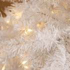 HOMCOM 6' Pre-Lit Artificial Christmas Tree with LED Lights - White-Realistic plastic branches give a full and lush look to the tree 