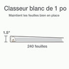 Cardinal® - Reliure XtraLife ClearVue verrouillable à anneaux en «D», blanche, 1 po-Anneaux inclinés en D verrouillables à montage arrière avec déclics GelTab peuvent tenir 25 % plus de feuilles que les anneaux ronds standard  