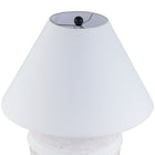 Hudson&Canal - Lampe de table en céramique Chiara de 58 cm de haut avec abat-jour en tissu - Blanc terre cuite/blanc-Conçu pour une ampoule à incandescence de 60 W - ampoule LED de 9 W, ampoule fluorescente (CFL) de 13 W ou ampoule LED à ballast automatique de 9 W, ampoule à culot E26, ampoule non incluse