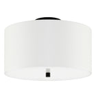 Hudson&Canal - Plafonnier encastré Ellis 16 po avec abat-jour en tissu - Noir mat/blanc-Design moderne et contemporain pour votre entrée, votre foyer ou votre cuisine