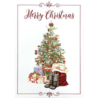 Rosedale General Christmas Greeting Cards/Envelopes - 5-1/2" x 8" - Santa's Boots - 12 Pack-Card shop quality greeting cards