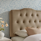 Modway Annabel Stain-Resistant Performance Velvet Twin Headboard - Taupe-7 Adjustable Mount Positions