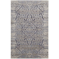 Modway Margarida Distressed Vintage Turkish Area Rug - 8 ft W x 10 ft L - Blue/Cream-Textured Soft Low Pile Weave