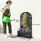 Outsunny - jardinière surélevée en métal avec treillis pour plantes grimpantes-Les fentes de drainage empêchent l’accumulation d’eau, favorisant la santé des plantes 