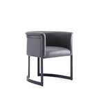 Manhattan Comfort Corso 26.38" Modern Faux Leather Upholstered Dining Chair - Grey-Unique Legs Frame the Item from Top to Bottom