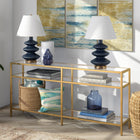 Hudson&Canal Sivil 64"W Console Table - Brass-Hand crafted golden brass finish is applied to the metal frame