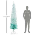 HOMCOM 7' Slim Artificial Christmas Tree - Gradient Blue-Safe and stable with a solid and reliable plastic base for support