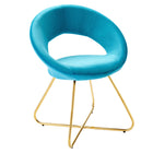 Modway Nouvelle Performance Velvet Dining Chair - Gold/Blue - 2 Pack-Dense Foam Padding