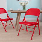 Flash Furniture – Chaise pliante en métal HERCULES à 3 barreaux et à 2 pivots, rouge (HF3MC309ASRED)-Finition de cadre en rouge