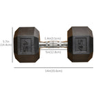 Soozier Rubber Hex Dumbbells for Body Fitness Training - 45 lb-Hexagon shape design helps to prevent rolling during your workout or while in storage 
