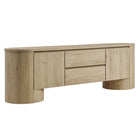 Modway Duval 71" Oval TV Cabinet - Light Oak-71" Wood Blend TV Cabinet