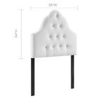 Modway Sovereign Diamond Tufted Performance Velvet Twin Headboard - White-Elegant Biscuit Tufted Buttons