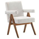 Modway Lyra Fabric Dining Room Chair - Ivory - 2 Pack-Non-Marking Feet