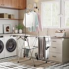 HOMCOM Foldable Stainless Steel Laundry Rack for Drying Clothes - Silver-Arrives fully assembled for immediate use