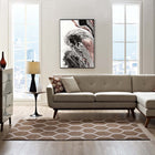Modway Beltara Chain Link Transitional Trellis Area Rug - 8 ft W x 10 ft L - Dark Tan/Beige-Protect Floors From Traffic/Furniture