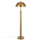 Hudson&Canal - Lampadaire York 58" de haut avec abat-jour en métal - Laiton/laiton-Associé à un abat-jour en métal en forme de dôme en laiton