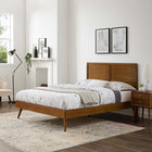 Modway Marlee Wood Full Platform Bed with Splayed Legs - Walnut-Wood, MDF, and Veneer Construction