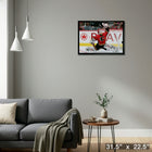 Miikka Kiprusoff Flames Glove Save - Framed Canvas - 31" x 22"-Ready to hang - arrives fully assembled