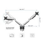ShoppingAll Adjustable Dual Gas Spring Arm Monitor Desk Mount Stand - Silver-This fully adjustable desk mount can be fixed by C-clamp or grommet installation on any working surface