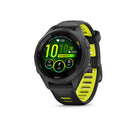 Garmin - Forerunner 265S, lunette et boîtier noirs avec bracelet en silicone noir/jaune ampere-Plus de 30 profils d'activite integres incluent la course, les triathlons, le cyclisme, la natation en eau libre et plus encore