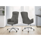 Monarch Specialties 7375 Ergonomic Leather-Look Office Chair - Grey-9