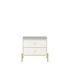 Manhattan Comfort Jasper 25.15" Modern Nightstand - Off White-Modern Nightstand for Bedroom and Living Room Use