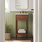 Modway Zaire 18" Bathroom Vanity Cabinet - Walnut-Metal Handle Pull