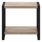 Monarch Specialties 2083 Accent Table - 22"H/Dark Taupe/Black Metal-1 Year Manufacturer Limited for Parts