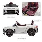 Aosom Bentley Bacalar Kids Electric Ride-On Car with Butterfly Doors - White-PP wheels for improved traction on unforgiving terrain 