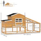 PawHut 79" Wooden Chicken Coop, with Removable Tray, Nesting Box - Brown-The window on the cage allows easy observation 