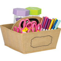 Teacher Created Resources Burlap Storage Caddy-This cute storage caddy is a handy tote for you to open or close the flexible divider to make one side into two separate compartments