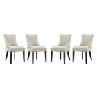 Modway Marquis Fabric Dining Chair - Beige - 4 Pack-Solid Wood Frame