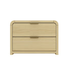 Manhattan Comfort Grace 28" Modern Nightstand - Natural Oak/Gold-Modern Nightstand for Bedroom and Living Room Use
