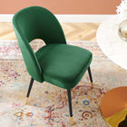 Modway Rouse Performance Velvet Dining Side Chair - Emerald-Dense Foam Padding
