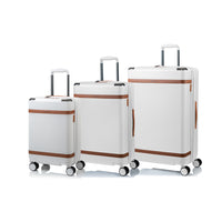Champs Vintage III 3-Piece Hardside Luggage Set - Expandable - Ivory-From the Vintage III Collection