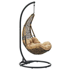 Modway - Abate Rotin en osier Terrasse extérieure Chaise à balançoire - Black Moka-Fauteuil suspendu suspendu dans le patio extérieur