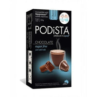 PODiSTA Chocolate Sugar Free Nespresso Original Line Capsules - 60 Pack-Sweet and creamy sugar free hot chocolate. For an even creamier texture, brew one shot and add steamed or frothed milk