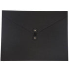 JAM Paper - Portfolio Jumbo à boutons et attaches en kraft - 12 1/2 x 16 1/2 x 1/2 - Noir recyclé-Portefeuille Kraft noir avec fermeture à bouton et à ficelle