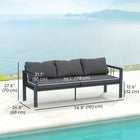 Outsunny - Canapé d'extérieur 3 places en aluminium avec coussins, Gris foncé-Revêtement en poudre pour une durabilité et une résistance aux intempéries supplémentaires 