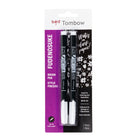 Tombow Fudenosuke Pastel - White - 2 Pack-Writes on dark and light paper
