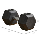Soozier 40 lb Rubber Hex Dumbbells Weight Dumbbell Hand Weight Barbell for Body Fitness Training - Black-Hexagon shape design helps to prevents rolling during your workout or while in storage 