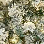 HOMCOM - Sapin de Noël artificiel 7 - 5' enneigé pré-illuminé avec lumières - vert-Branches ignifuges pour assurer la sécurité 