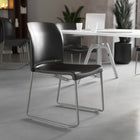 Flash Furniture HERCULES Series Black Full Back Contoured Stack Chair with Sled Base-880 lb. Weight Capacity