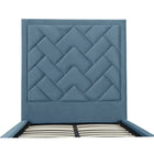 Manhattan Comfort Crosby 81.1" Modern Velvet Upholstered Twin-Size Bed - Blue-Recommended Twin Mattress Size: 75 in. * 39 in