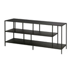 Hudson&Canal - Meuble TV Winthrop avec étagères métalliques pour téléviseurs jusqu'à 60 pouces - Bronze noirci-Le dessus a une capacité de poids de 75 lb, les étagères inférieures peuvent supporter 40 lb chacune
