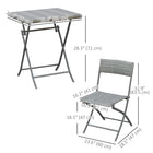 Outsunny - ensemble bistrot d’extérieur en rotin 3 pièces - gris-Rotin PE résistant aux intempéries et imperméable avec un excellent tressage à la main 
