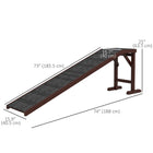 PawHut 74" L Pet Ramp with Non-slip Carpet - Brown-Anti-slip carpet on the ramp ensures safety 