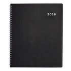 Brownline 2026 DuraFlex Weekly Planner with Textured 2-Piece Poly Cover - 11" x 8-1/2" - Black - English-Weekday appointment schedule from 7:00 a.m. to 8:45 p.m. in 15-minute intervals. Saturday from 7:00 a.m. to 4:45 p.m. Ruled spaces for Sunday